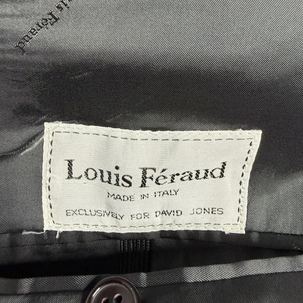 Louis Feraud Blazer 41R black Double Breasted Gold Button 100% Virgin Wool